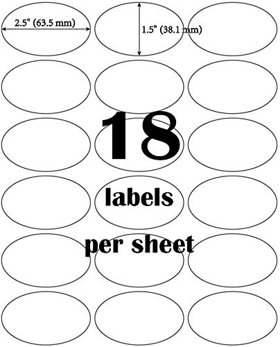 Mr-Label 1.5" x 2.5" Matte Frosted Clear Oval Labels - Waterproof and Tear-Resistant - for Inkjet & Laser Printer - Permanent Adhesive - for Gift Decoration | Envelope (180 Labels) 180 labels