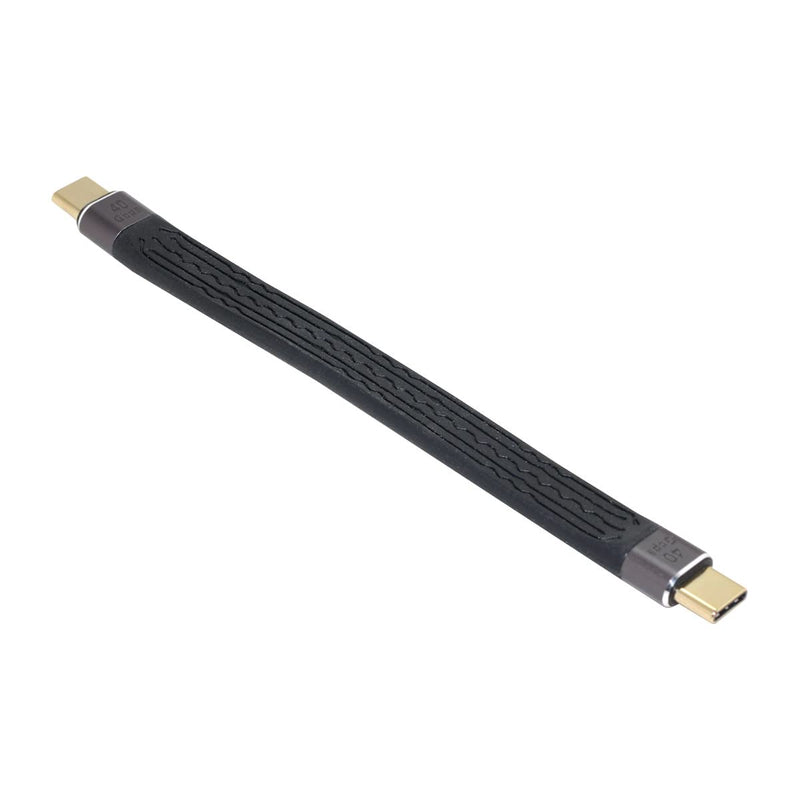 NFHK Type-C USB-C Male to Male USB4 40Gbps 100W 8K Flat Slim FPC Data Cable for Laptop & Phone 13cm Type-C to Type-C 40Gbps