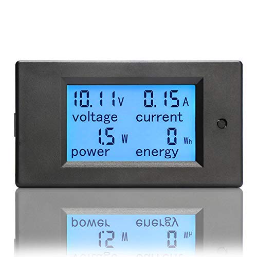 DC Power Meter, DROK 6.5-100V 100A 12V 24V 36V 48V 60V 72V Volt Amp Watt Meter, LCD Display Multimeter Voltage Current Energy RV Battery Monitor Voltmeter Ammeter Wattmeter Panel with 100A Shunt