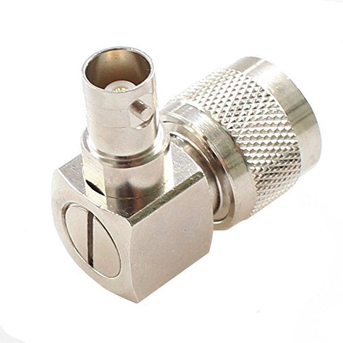 exgoofit PL259 UHF Male Plug to BNC Female Connector Right Angle 90 Degrees Jack Adapter Radio Adapter PL259 RF Coax Coaxial Cable Connector (2-Pack) 2-pack