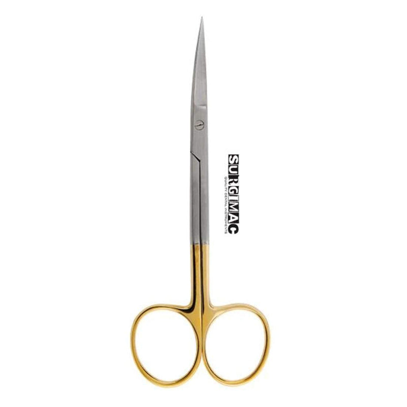 Iris Micro Dissecting Dental Lab Sharp Scissors - Straight 4.5” TC tip