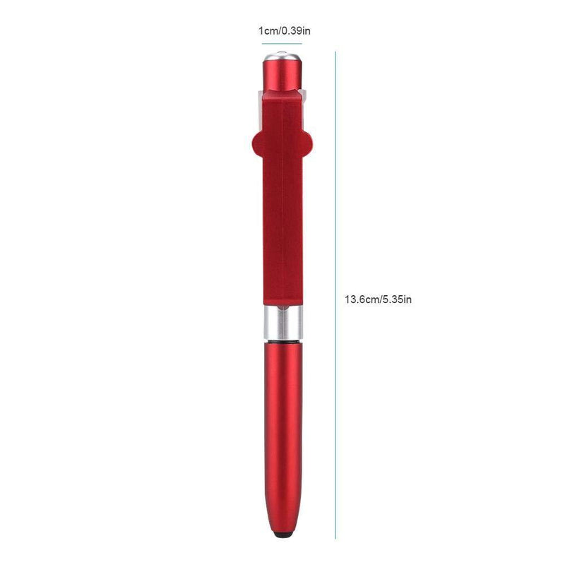 ASHATA Capacitive Pen, 4 in 1 Touch Screen Capacitive Ballpoint Pens with LED Light for Tablet,Foldable Capacitive Touch Pen Stylus Pen/Cell Phone Holder Stand(Red)