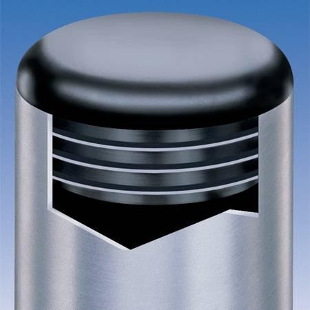 (Pack of 10) 1-5/8" - 1-625 Inch OD Head Dia - (10-14 Ga - 1.36" - 1.45" ID) Snap-in Round Black Plastic Plugs w/Flexible Ridges | Fencing Post Tube Inserts | Fitness Eqpt. End Caps