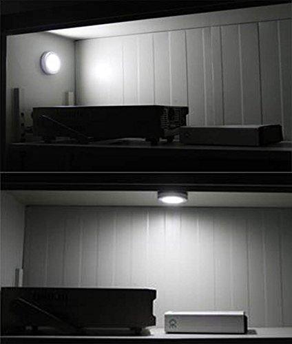 Motion Sensor Light, Searik Battery Powered LED Night Light Step Lights Stair Closet Light Under-Cabinet Lighting Stick On Anywhere Lamp for Home, Kitchen, Hallway, Cabinet, Closet, Stairs, Bathroom White