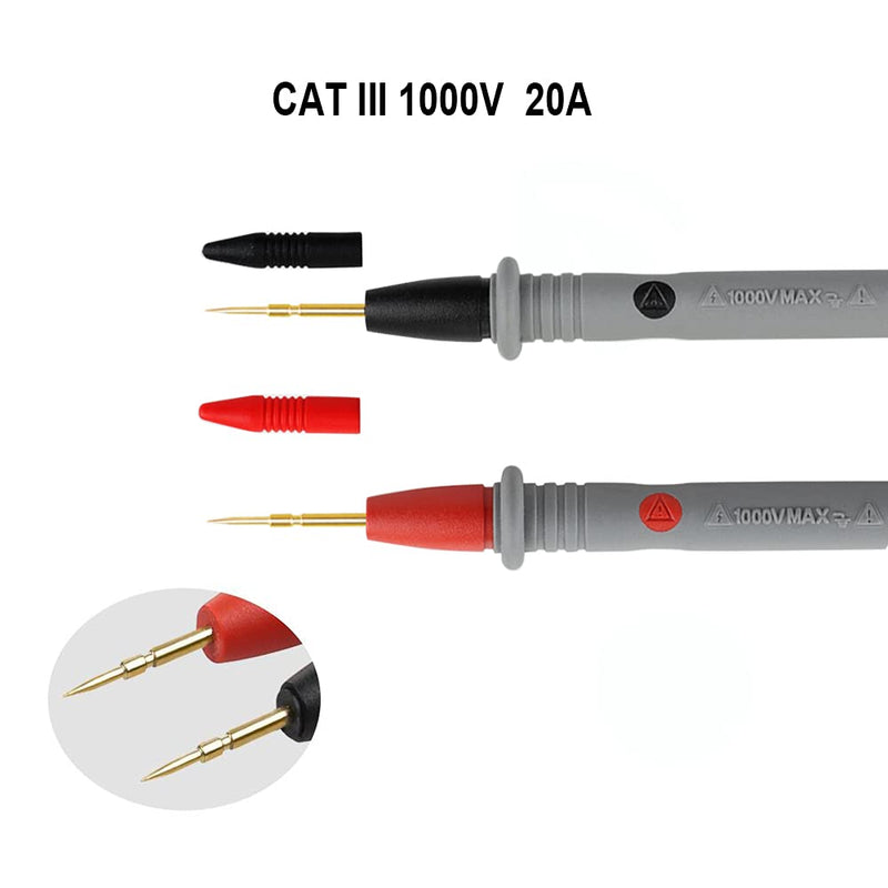 MOGAOPI Multimeter Test Leads Set, Professional Leads Kit, Precision Sharp Probe Test Lead 1000V 20A Gold-Plated Probe Leads with Alligator Clips, Test Hooks, Test Probes Lead, Test Tweezer.