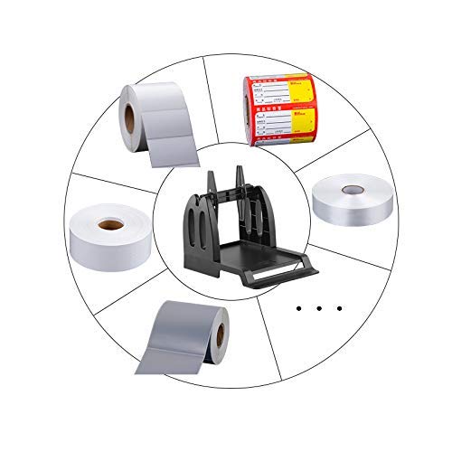 Thermal Label Holder for Rolls and Fan-Fold Labels Great for Desktop Thermal Printers Label Holder Black
