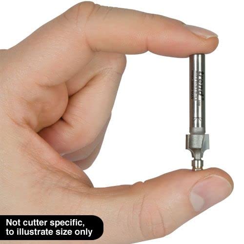 Trend Professional Miniature Chamfer Cutter 45 Degree 1/4" Shank 14.3mm Cutting Diameter and 6.35mm Cutting Length Carbide Tipped MB/05X1/4TC