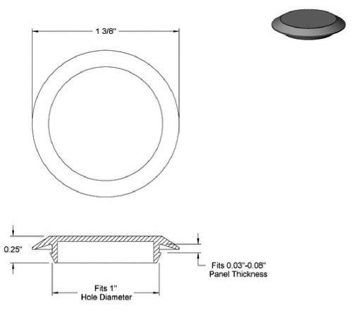 (Lot of 50) || CAPLUGS || Assorted 10 Each ( 1/4", 3/8", 1/2",3/4", 1") Flush Mount Black Hole Panel Plugs for Auto Body and Sheet Metal | Furniture Decor | by SBD