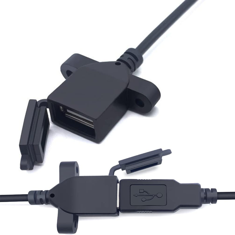 USB Female Socket DustProof Cap Cable USB (AF) Type A Female Data Cable with Dustproof Cover Locked Dust-Proof USB 2.0 Female Port with Dustproof Cap Cover 2PCS