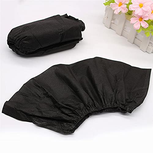 XIAOWEI Black Shoe Covers - 100 Pack (50 Pairs) Disposable Boot and Booties | One Size Fits Most Durable 35 GSM Non Woven Material (Black)