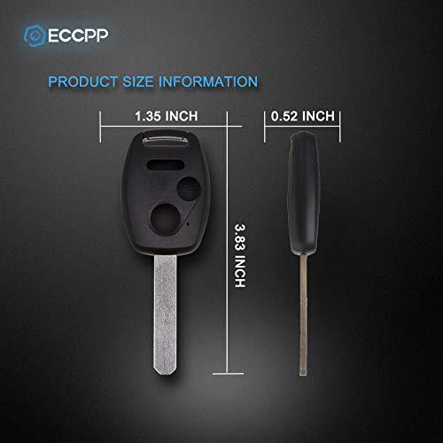 ECCPP Replacement fit for Uncut Keyless Entry Remote Control Car Key Fob Shell Case Honda Accord/CR-V/Pilot/Civic/Fit OUCG8D-380H-A (Pack of 2)