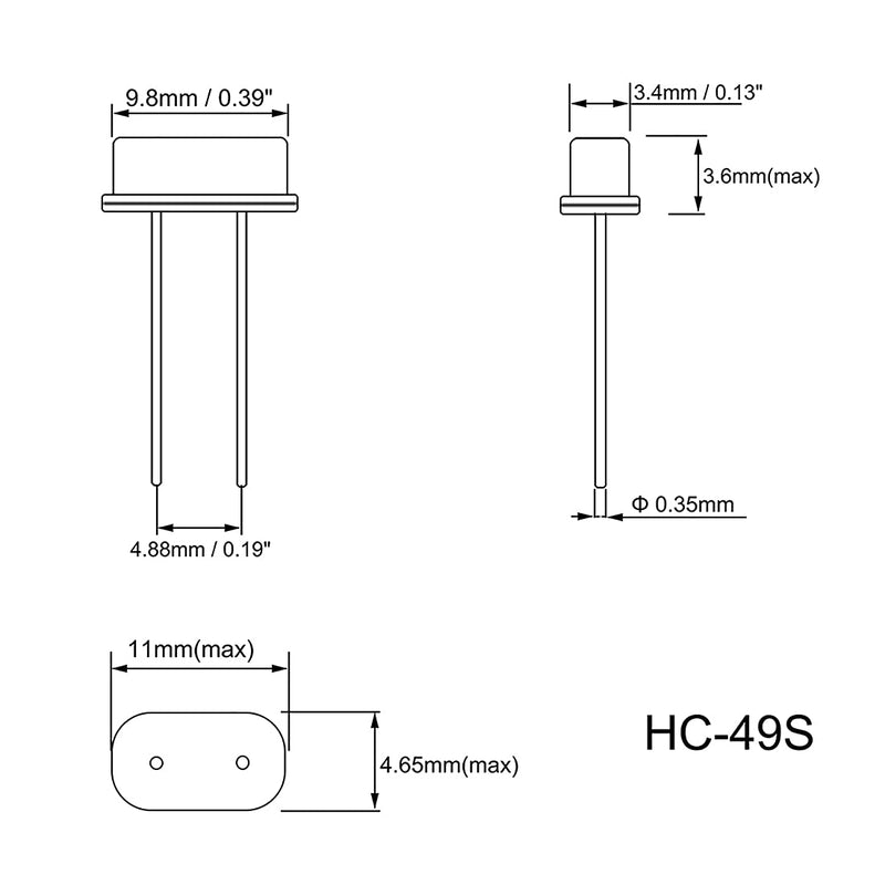 sourcing map Quartz Crystal Oscillators Resonators HC-49S Replacement Parts 16MHz