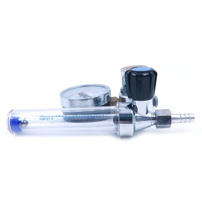 Argon Regulator Gas Reducer, MIG Mini Gas Bottle Regulator with Gauge, Welding Pressure Gauge, Argon CO2 Mig Tig Flow Meter Pressure Gauge