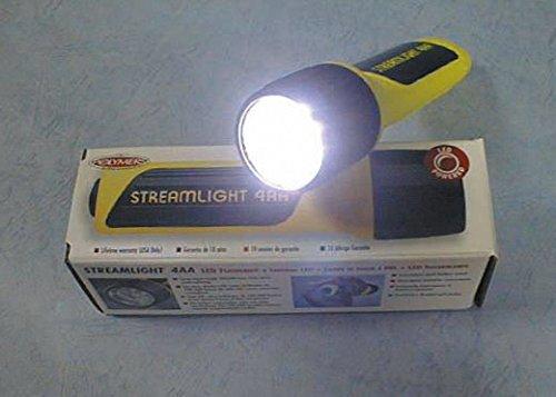 Streamlight 68201 4AA ProPolymer LED Flashlight with White LEDs, Yellow - 67 Lumens Box Packaging 4xAA Battery