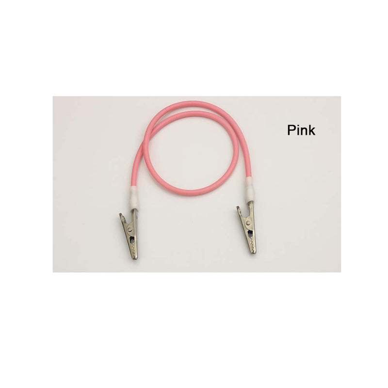 Angzhili 5 Pcs Dental Bib Clips,Silicone Napkin Clip Bib Holders with Colorful Silicone Lanyard and Stainless Steel Clip(Pink) Pink