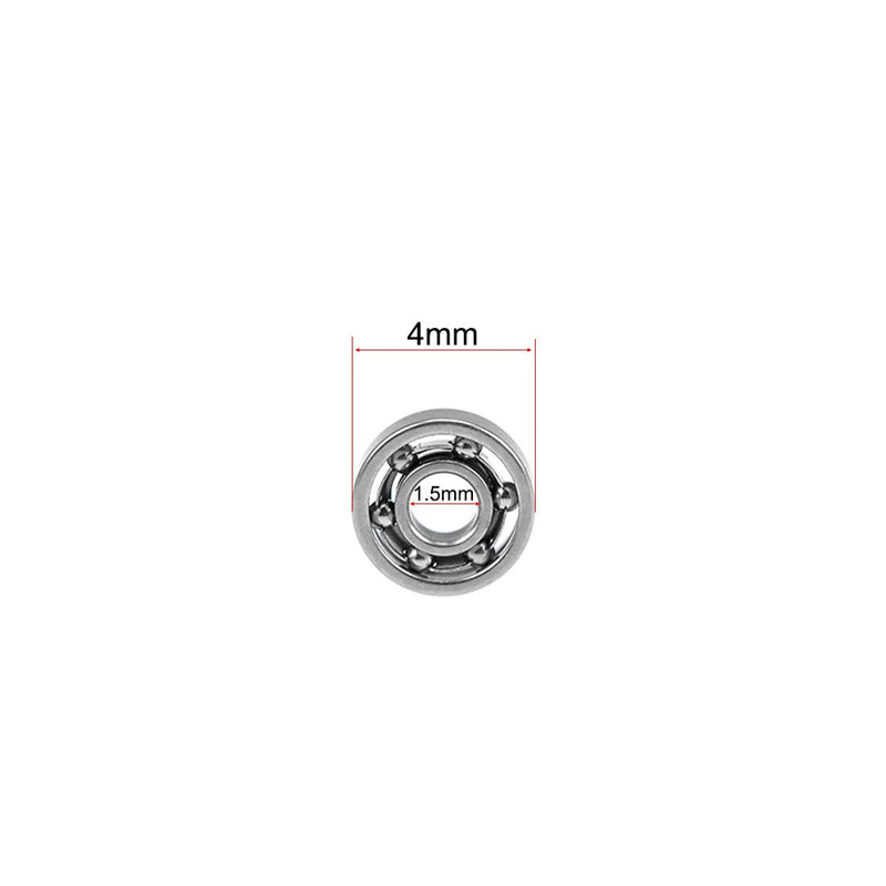 uxcell 681XK Deep Groove Ball Bearings 1.5mm Inner Dia 4mm OD 1.2mm Bore Open Type Chrome Steel Z2 10pcs 1.5x4x1.2mm