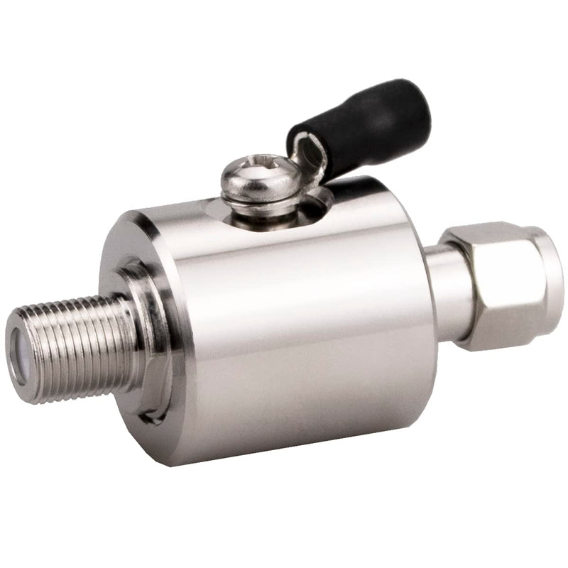 Whisary F Type Lightning arrestor Male to Female 75 ohm Cellular 2G 3G 4G LTE CATV Satellite with 90V Gas Tube Coaxial Lightning F male to female