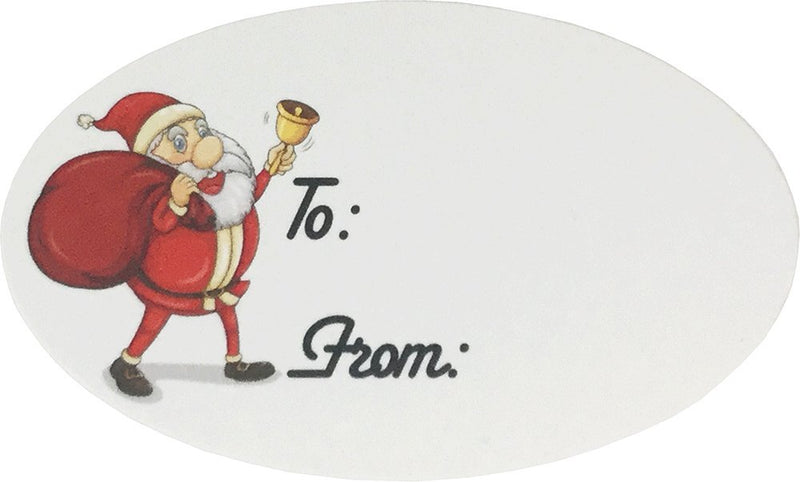 Santa Claus Presents Gifts Tags Christmas Holiday to from Labels 1 1/2 x 2 1/2 Inch 100 Total Stickers