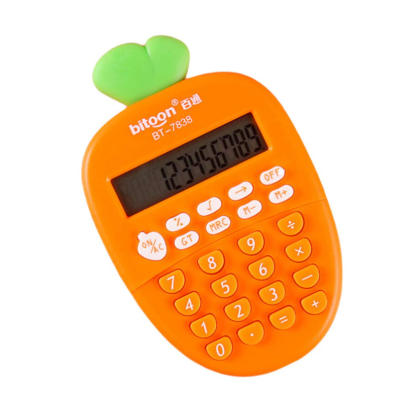 Toyvian Small Electronic Calculator Carrot Shape 12-Digit Portable Calculator Study Office School Supplies for Kids Students