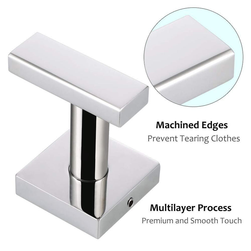 Bathroom Towel Hook, Angle Simple SUS304 Stainless Steel Bath Towel Holder, Heavy Duty Garage Wall Hook, Single Robe Coat Hook Polished Chrome