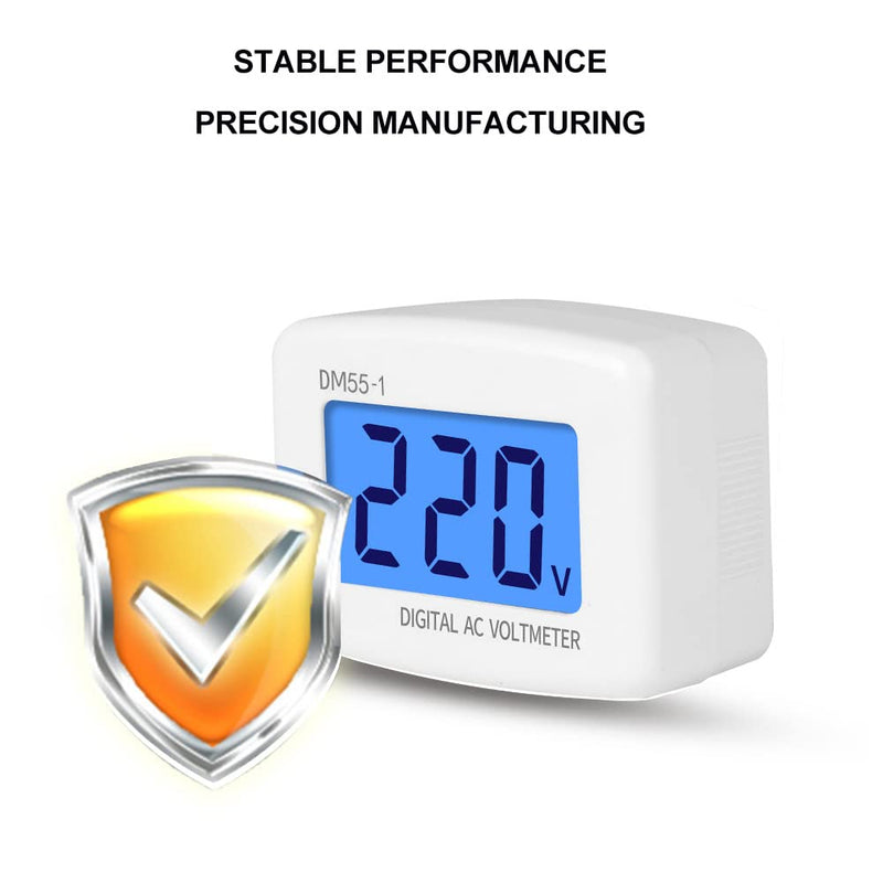 Diyeeni 1Pcs Plugin LCD Digital AC 80300V Voltmeter DM551 110V/220V Household Electrical Instruments Voltage Testers for US Plug