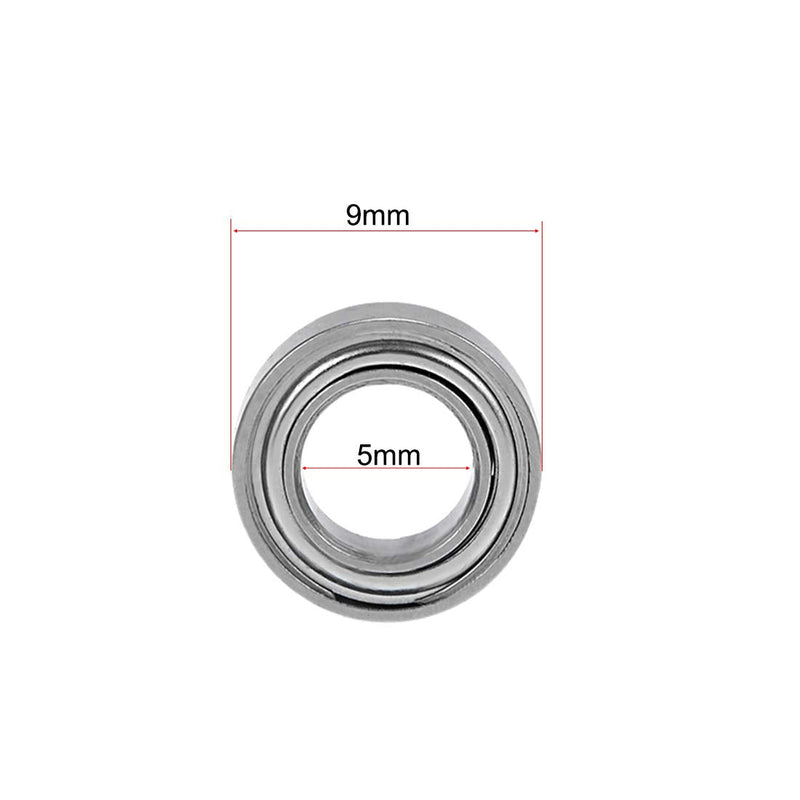 uxcell SMR95ZZ Stainless Steel Ball Bearing 5x9x3mm Shielded MR95ZZ Bearings 2pcs