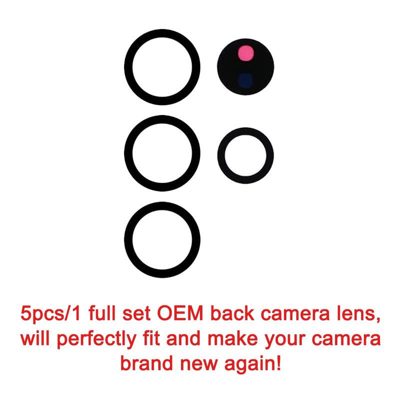 Perzework 2 Set Back Rear Camera Lens Glass Replacement for Samsung Galaxy S23 Ultra with pre-Installed Adhesive and Reparing Toolkit