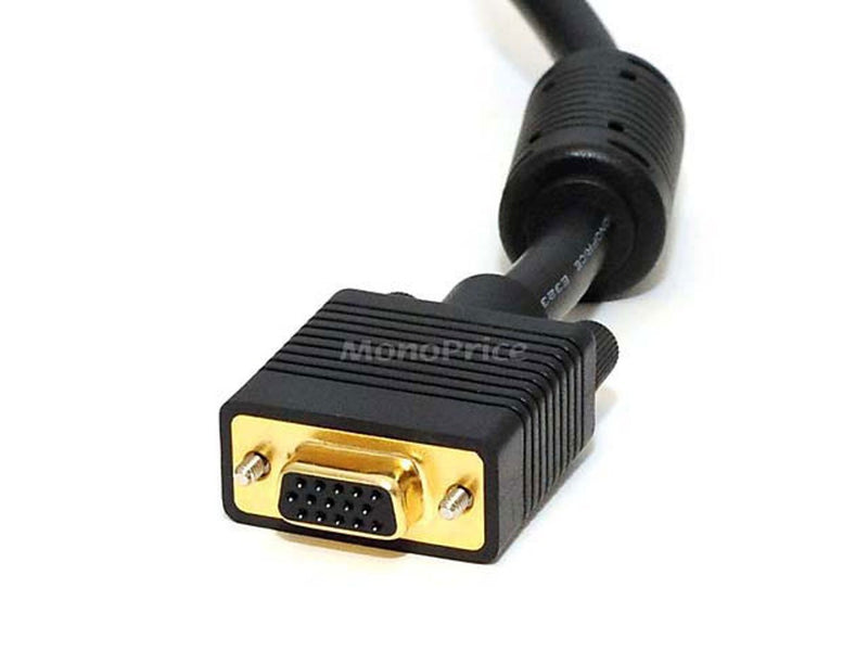 Monoprice 10ft SVGA Super VGA M/F Monitor Cable w/ ferrites 10 Feet