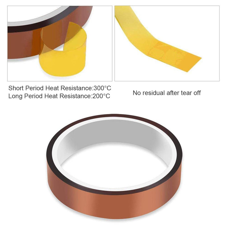 6 Pack High Temp Tapes - Viaky Polyimide Film Adhesive Tape Multi-Sized 0.16''/0.24''/0.32''/0.39''/0.47''/0.79'', Work for Masking, Soldering, Powder Coating, Printing PCB Board and Packing Fixing