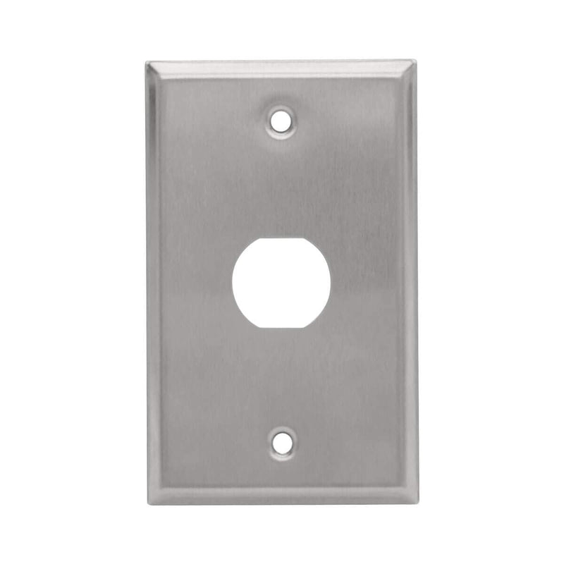 Tripp Lite RJ45 Bulkhead Wall Plate, 1 Cutout, Industrial, Metal - Stainless Steel, IP44, Single Gang, TAA (N206-FP01-IND)