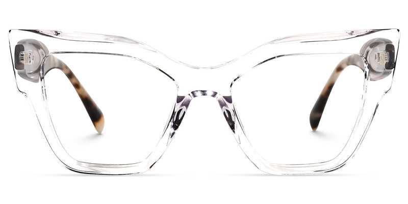Zeelool Unique Cat Eye Glasses Frame for Women with Non-prescription Clear Lens Yasmin ZJGA272122 Zjga272122-04 Crystal Blue Light Blocking Lens
