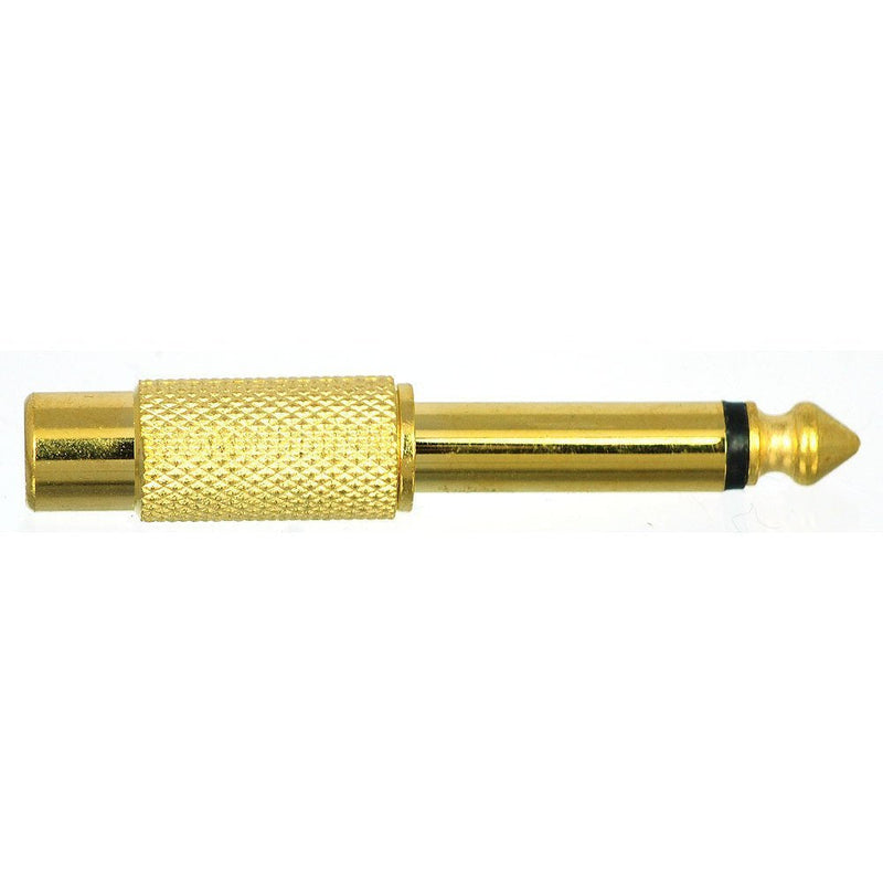 CESS 6.35mm 1/4inch Male Mono Plug to RCA Female Audio Adapter Connector - 6.35mm Mono Male to RCA Female (LW) (10 Pack)