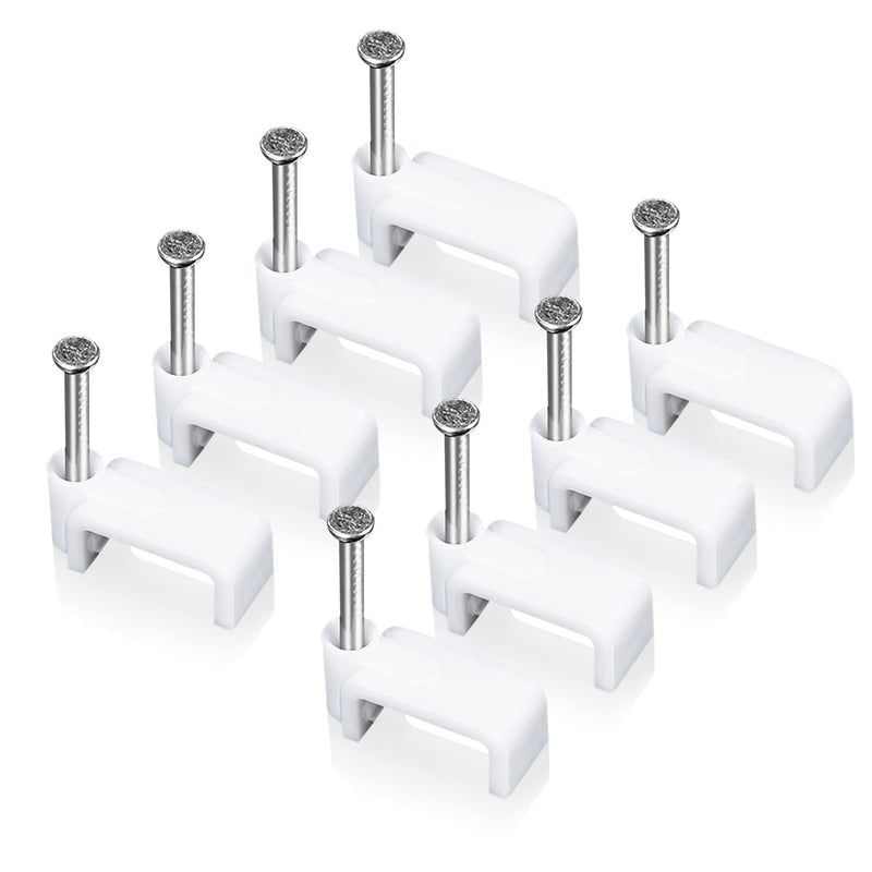 230Pcs Square Shape Cable Clips with Nails,White Wire Tacks with Nails,Cable Holder,Cable Management for Ethernet Cable Coaxial Cable,TV Wire Cable,Telephone Cable,Print Cable Square Cable Clips-230pcs