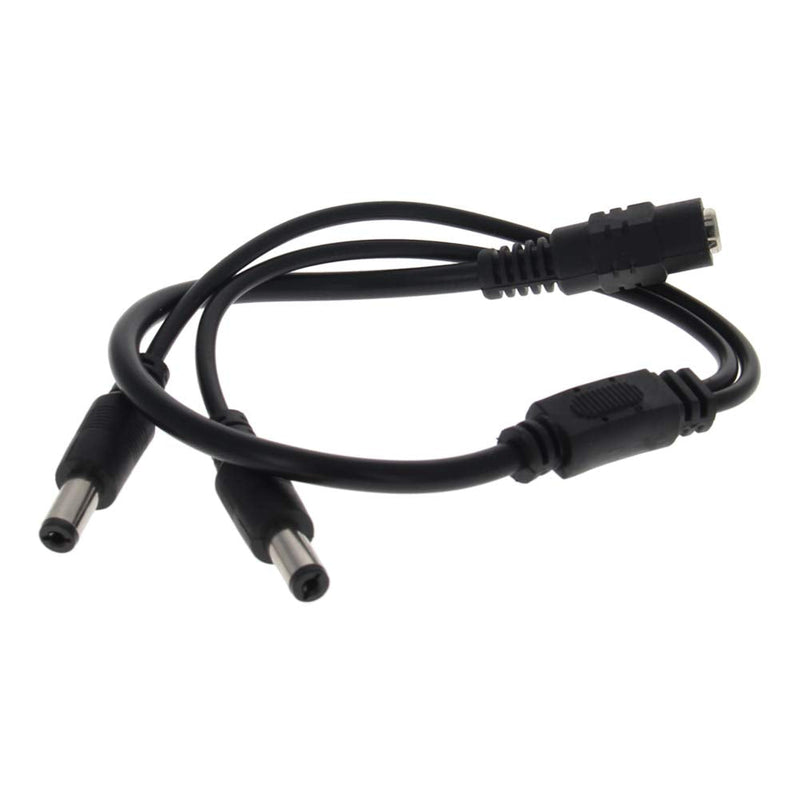 Fielect 2pcs DC Power Splitter 1 Female to 2 Male 5.5mm x 2.1mm Adapter Cable for CCTV Camera LED Strip Lights 2pcs 1 to 2