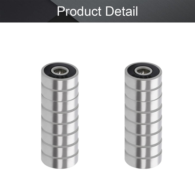Othmro 20Pcs 626-2RS Deep Groove Ball Bearings, Double Plastic Sealed Bearings, Carbon Steel Roller Guide Bearing 0.24x0.75x0.24inch for Dental Equipment Skateboards Ship Rudder Shafts Scooters 626-2RS 20PCS