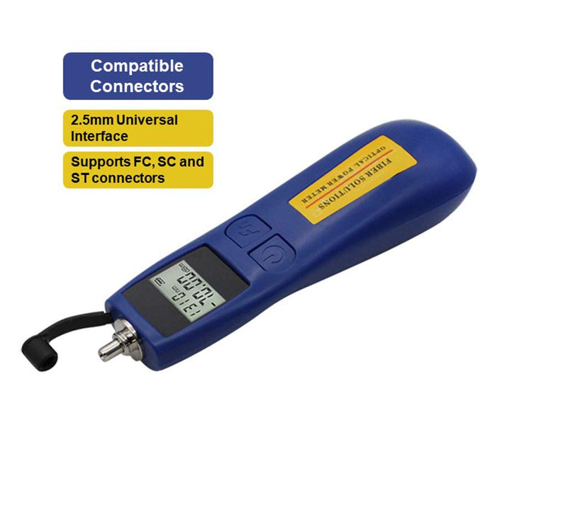 Qiirun Optical Power Meter -70~+10 dBm Fiber Light Meter for Testing 6 Calibrated Wavelengths, 68g Light Weighted -70~+10dBm OPM