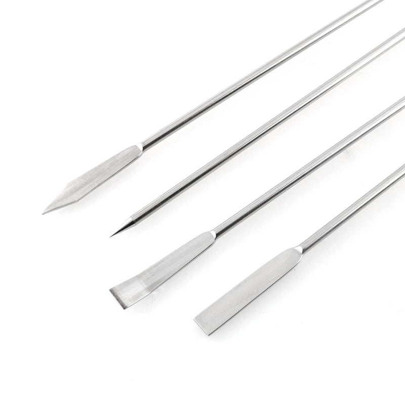 ZZHXSM 1Set of 3 Pcs Scientific Labwares Stainless Steel Double Ended Micro Lab Scoop Spoon Laboratory Equipment Half Rounded and Flat End Spatula Sampler