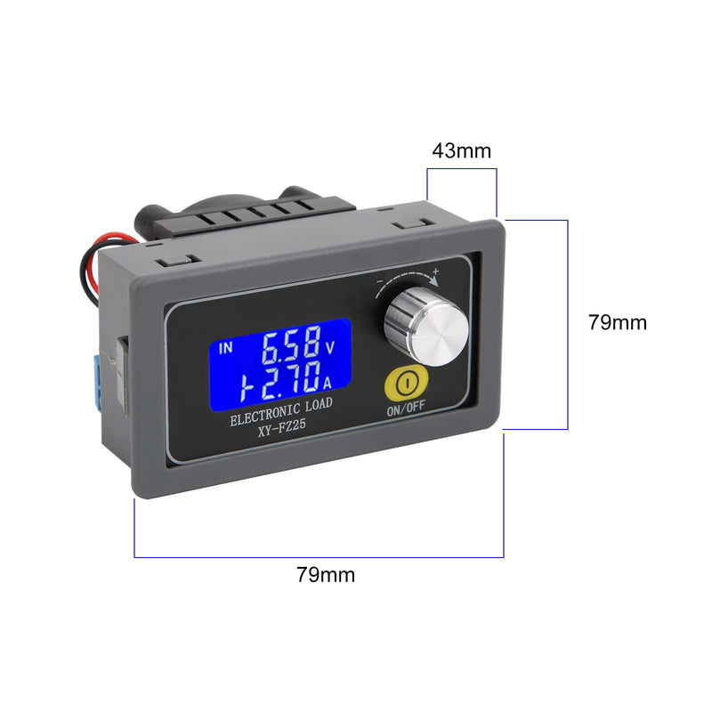 Constant Current Electronic Load Tester 5A 35W Adjustable Load Detector Battery Checker Tester Testing Tool Digital(cm: 10.00*6.00*5.00) cm: 10.00*6.00*5.00