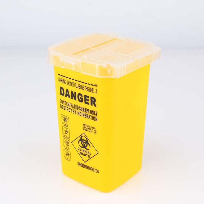 DOITOOL Container Needle Disposal Box Tattoo Medical Disposal Container Sharps Container Waste Box for Tattoo Supplies Yellow