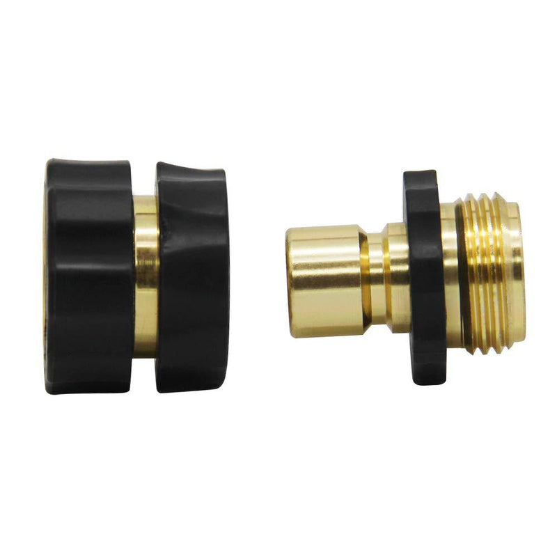 Twinkle Star 3/4 Inch Garden Hose Fitting Quick Connector Male and Female Set, 2 Set 2 Sets