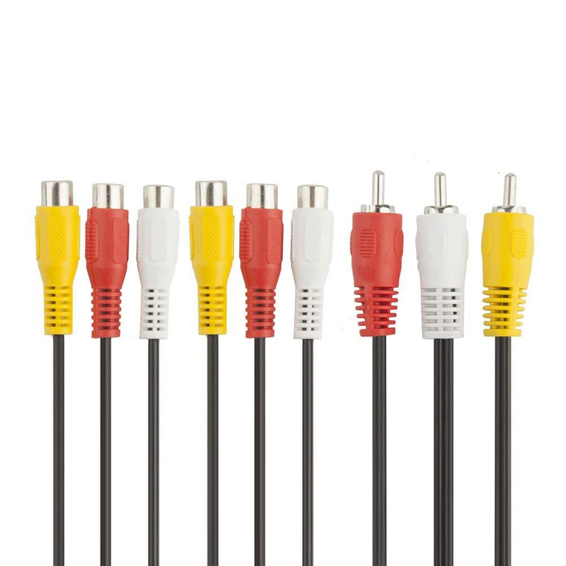 TENINYU 3 RCA Cable Splitter, 3 RCA Male to 6 RCA Female Plug AV Splitter Audio Video Adapter Cable 12inch