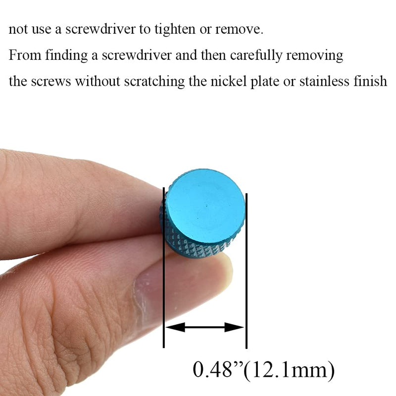 Hahiyo Anodized Aluminum Thumbscrews 6#-32 Thread Size Large Knurled Head Cage Mounts Hand Tighten Easy to Grip and Turn Not Damage Inside Sturdy for Computer Case PCI Slot Motherboard Blue 10pcs 6#-32-Blue-10Pieces
