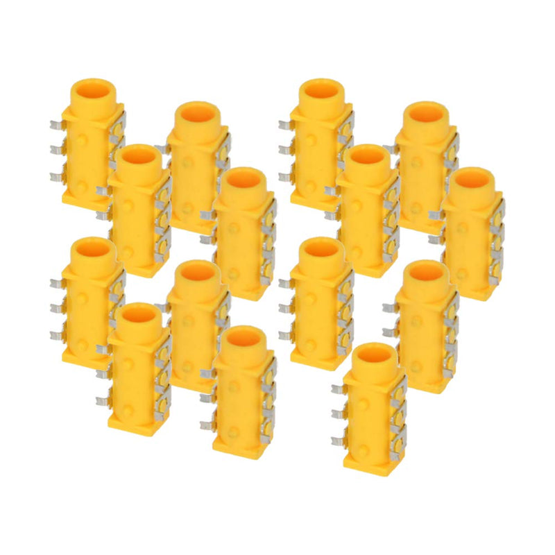 Fielect 15Pcs PCB Mount 3.5mm 6 Pin Socket Headphone Stereo Jack Audio Video Connector PJ313D Yellow Yellow 6 Pin PJ313D 15Pcs