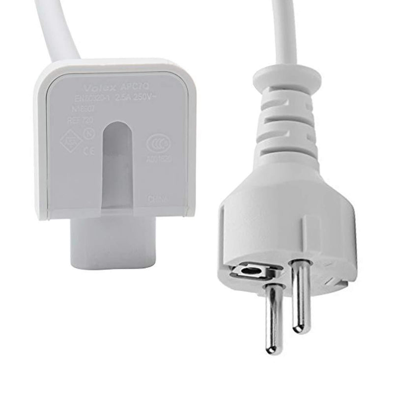 Extension Wall Cord Plug Eu Euro European Union Standard for Macbook 11 Inch 13 Inch 60w Macbook Pro 15- Or 17-inch 85w Power Adapter