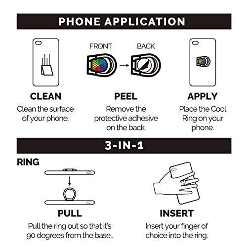 AirFly Phone Finger Ring Holder, 4 in 1, Universal Metal Phone Ring, Phone Table Stand Kickstand, Phone Car Vent Mount, Finger Grip Compatible All Smartphones, Gold