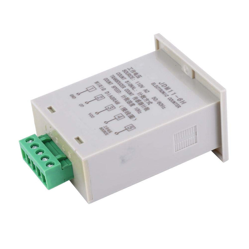JDM11-6H Electronic Counter 6 Digits LED Digital Display Counter Relay Transducer Count Accumulating Counter (AC110V)