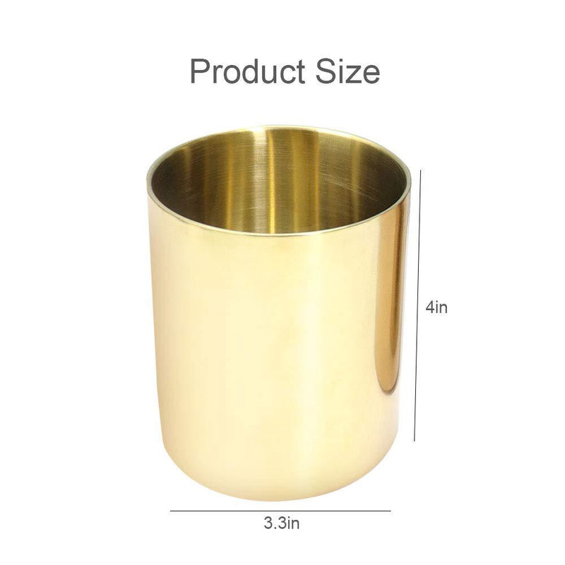 MultiBey Golden Pen Holder Simple Gold Mini Vase (Gold)