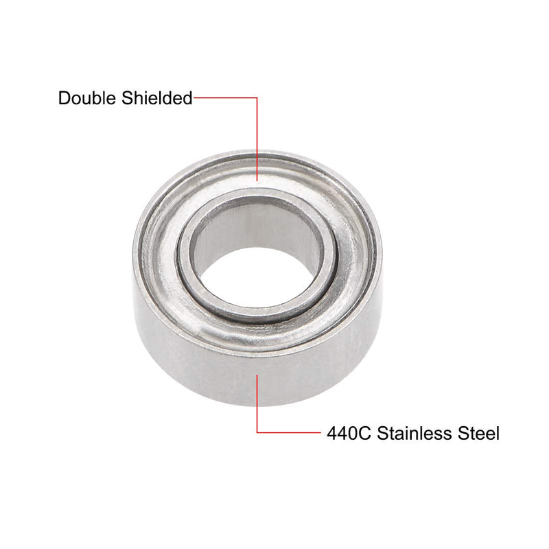 uxcell SMR84ZZ Stainless Steel Ball Bearing 4x8x3mm Shielded MR84ZZ Bearings 5pcs