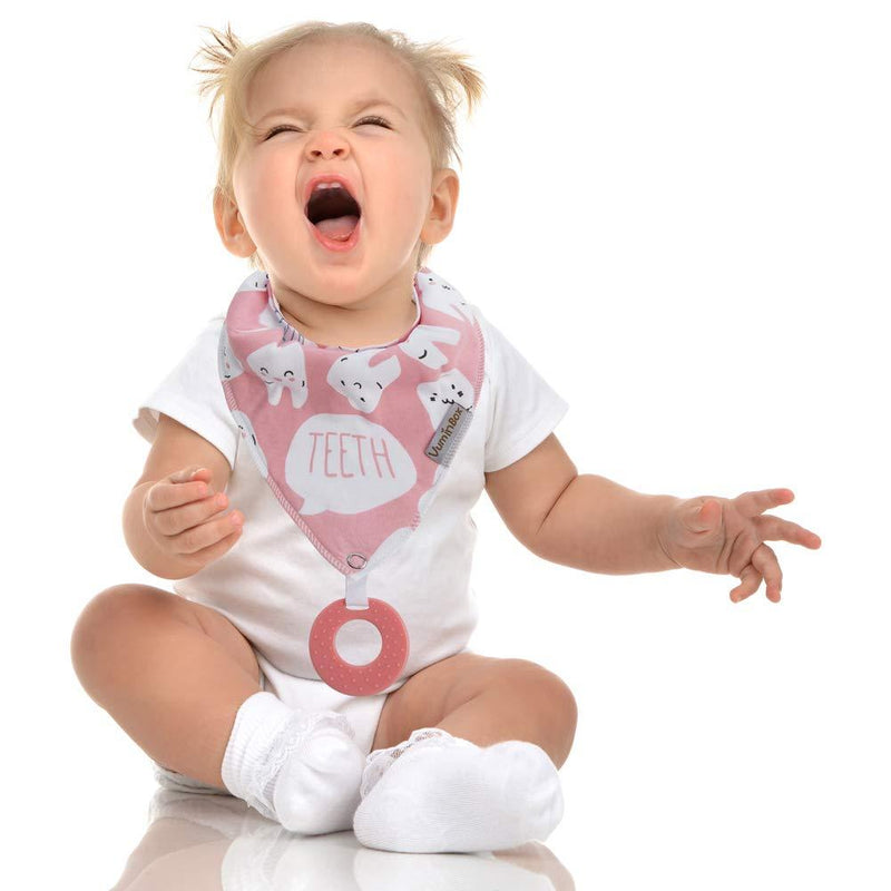 Baby Bandana Drool Bibs 6-Pack and Teething Toys 6-Pack Made with 100% Organic Cotton, Absorbent and Soft Unisex (Vuminbox) (6 - Pack Girl) Pink
