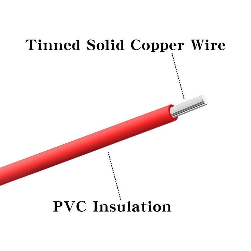 BNTECHGO 20 AWG 1007 Electric Wire 20 Gauge PVC 1007 Wire Solid Wire Hook Up Wire 300V Solid Tinned Copper Wire Red 50 ft Per Reel for DIY 20 Gauge PVC Solid Wire 50ft 20 Gauge PVC Solid Wire Red